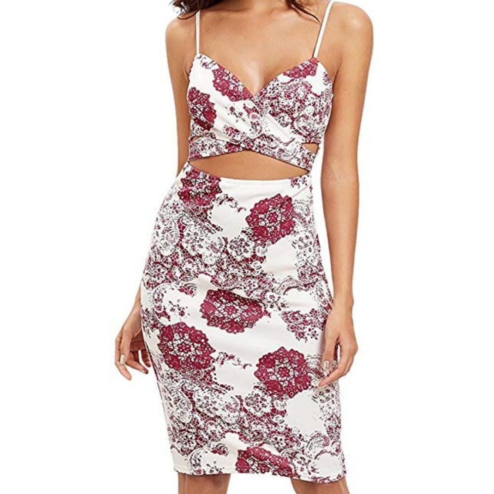 Floral Bodycon Spaghetti Strap Dress